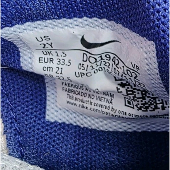 NIKE GIANNIS IMMORTALITY 2 GIRLS SHOES WHITE/MULTICOLOR SIZE 2Y - Picture 6 of 7